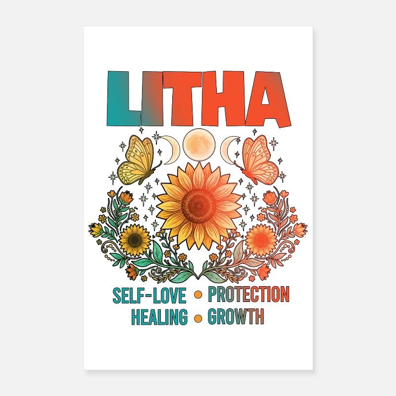 Litha Pagan Solstice d’été Midsommar Poster 40 x 60 cm