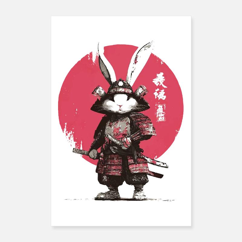 Bunny Samurai in Armor Poster 16" x 24" (40x60 cm)