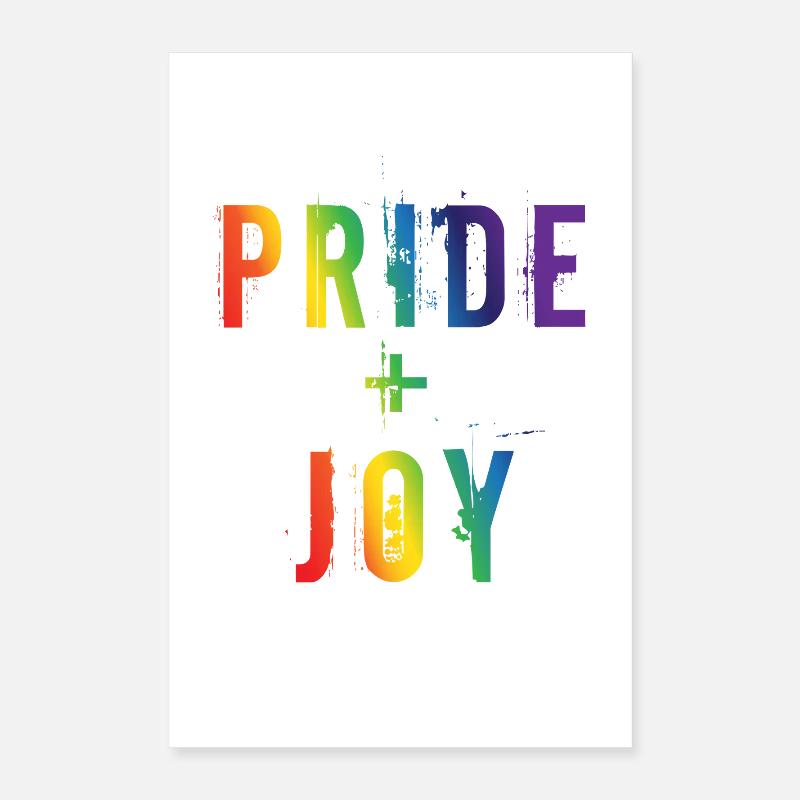 Conception typographique LGBTQ arc-en-ciel Pride Joy Poster 40 x 60 cm