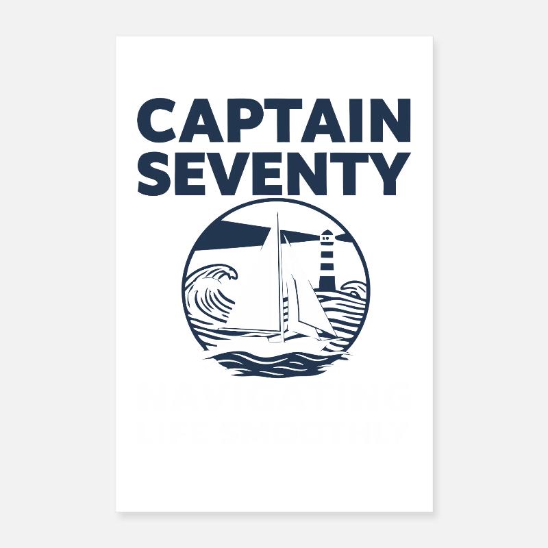 Capitaine 70 ans de navigation Poster 40 x 60 cm