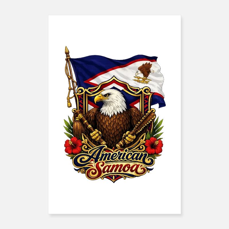 Eagle Flag of American Samoa Poster 16" x 24" (40x60 cm)