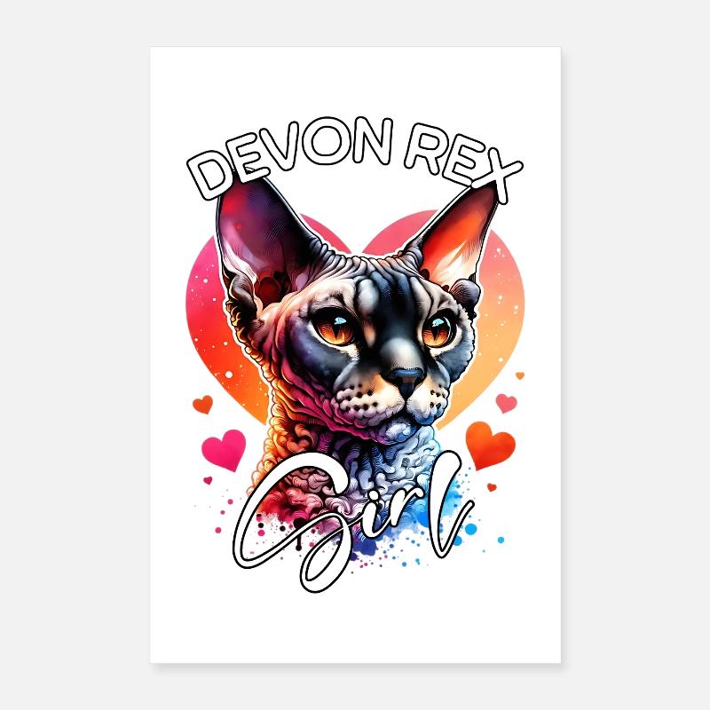Devon Rex Mädchen Devon Rex Poster 40x60 cm