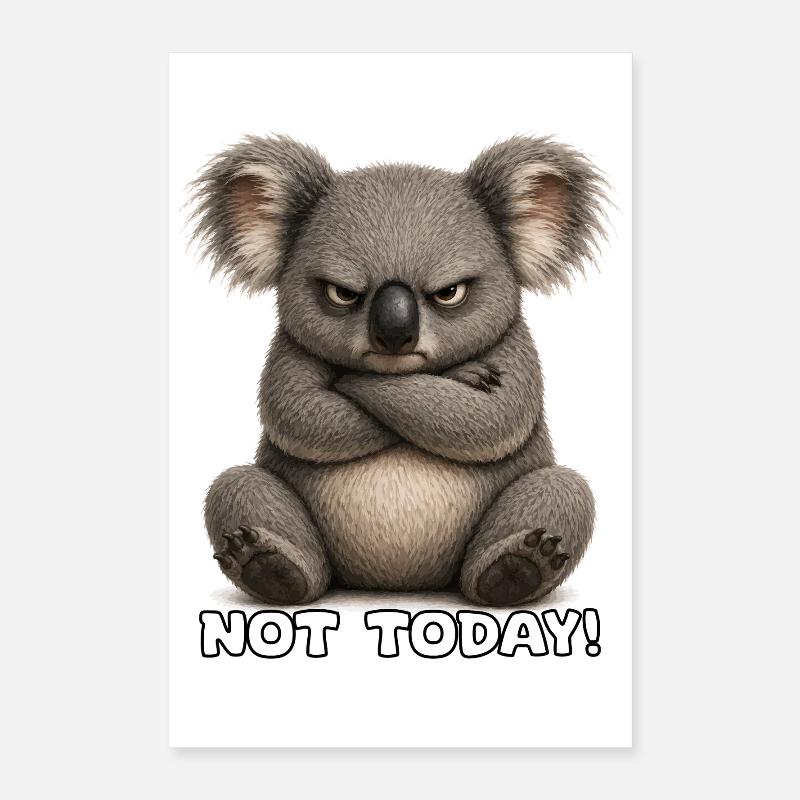 Grumpy Koala – Not Today Poster 16" x 24" (40x60 cm)