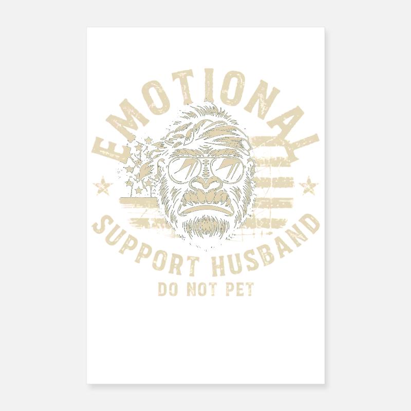 Singe de soutien émotionnel à ne pas caresser Poster 40 x 60 cm