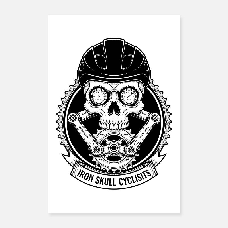 Skull Bicycle VTT VTT Conception de VTT Poster 40 x 60 cm