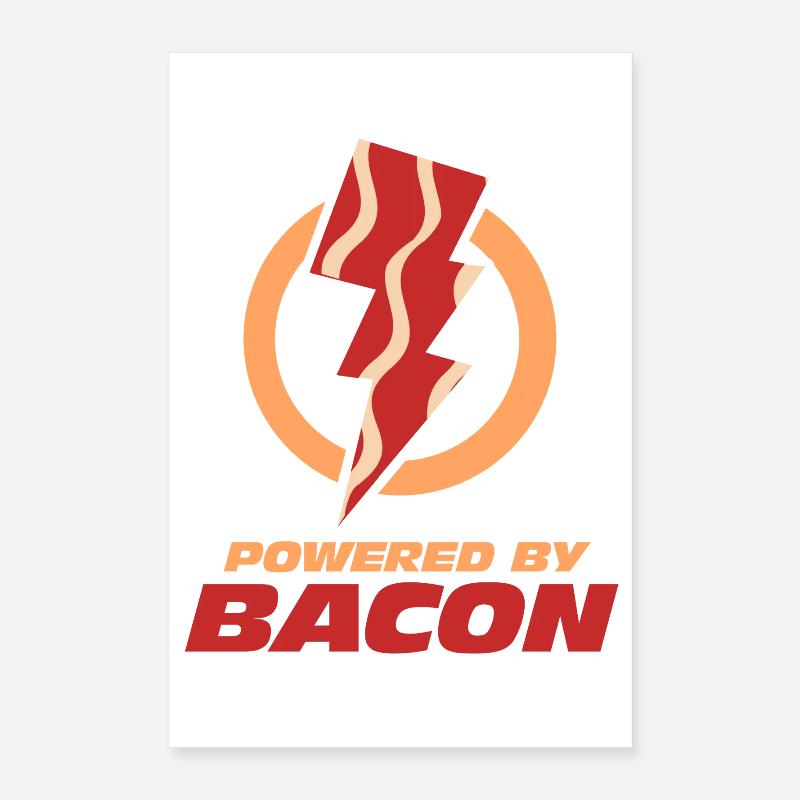 Angetrieben von Bacon Lightning Bolt Poster 40x60 cm