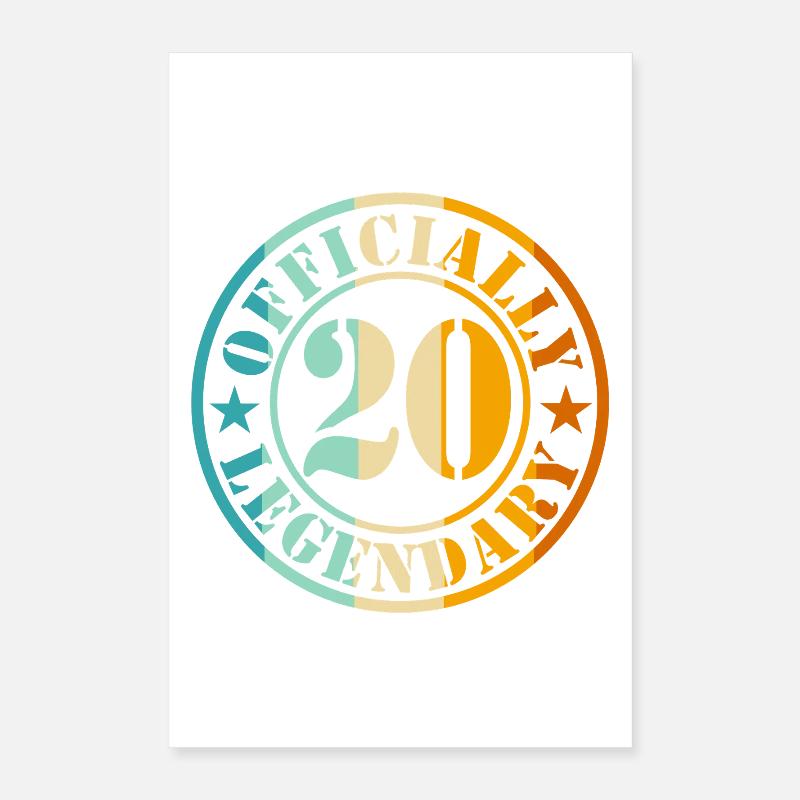 20. Geburtstag Junge Mädchen Legend Level 20 Jahre Poster 40x60 cm
