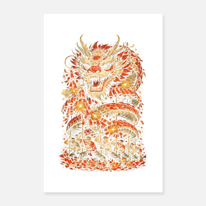 Dragon Dance Dragon Dance Fireworks Poster 16" x 24" (40x60 cm)