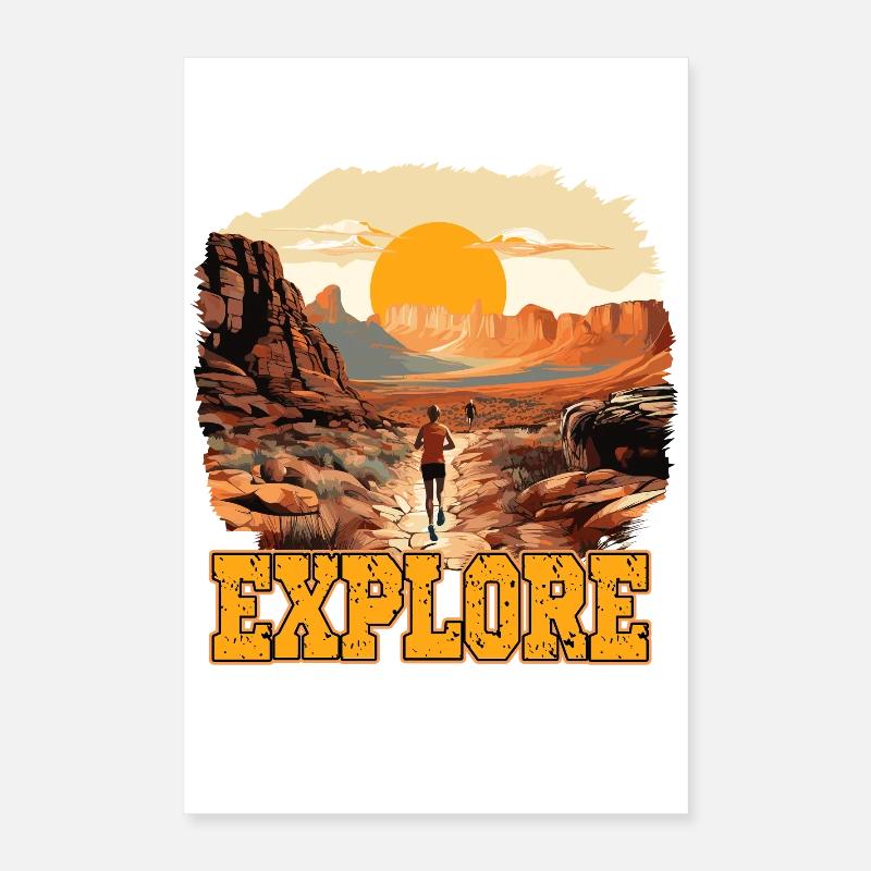 Explorez l’immensité du désert avec le lever du soleil dans le Poster 40 x 60 cm