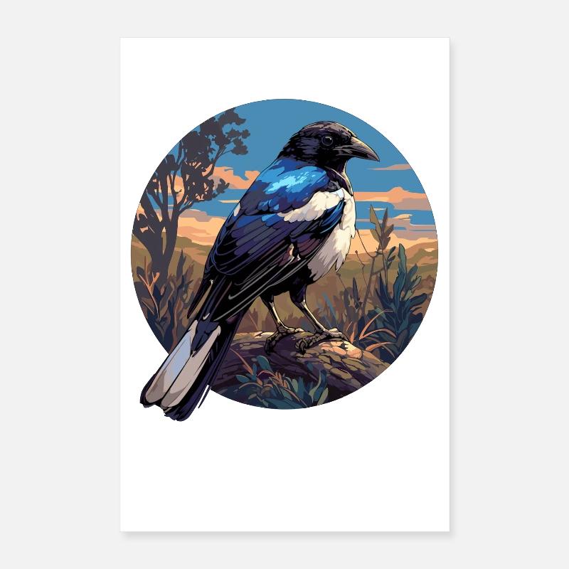 Magpies Magpie Poster 16" x 24" (40x60 cm)