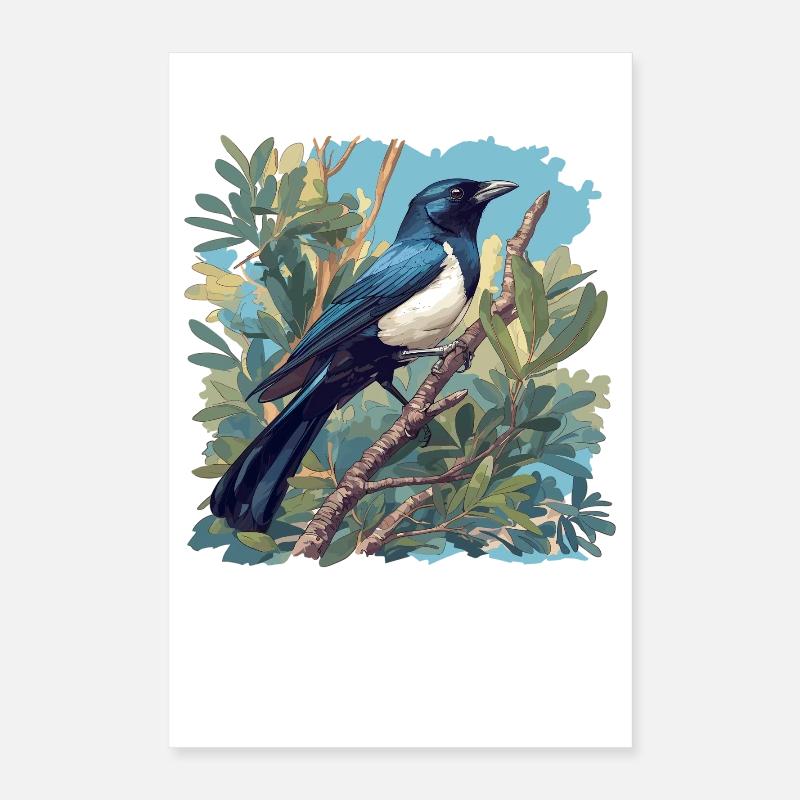 Magpies Magpie Poster 16" x 24" (40x60 cm)
