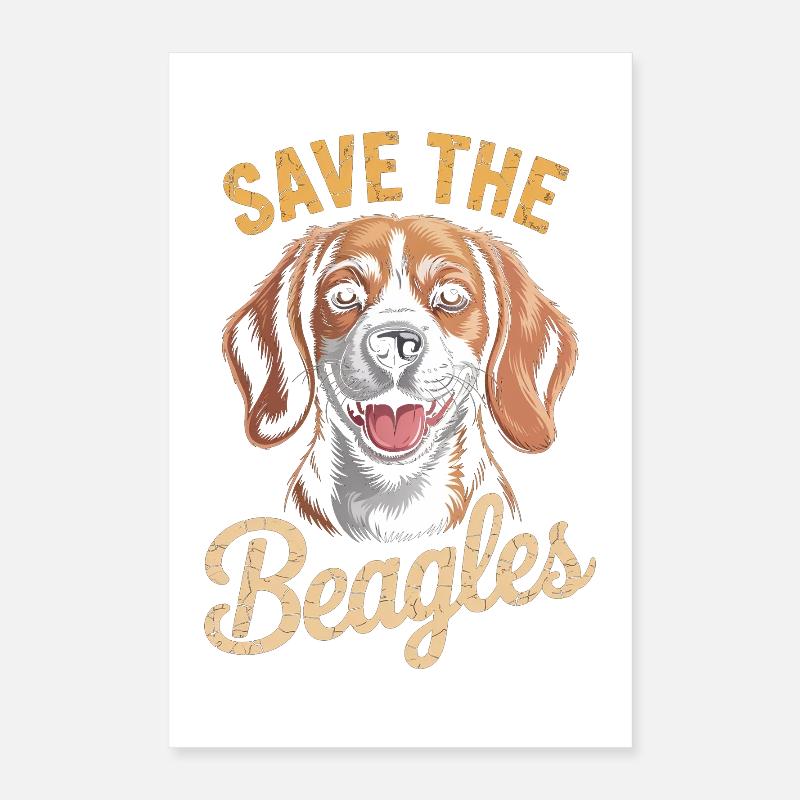 Save the Beagles Beagle Rescue Tee Poster 16" x 24" (40x60 cm)