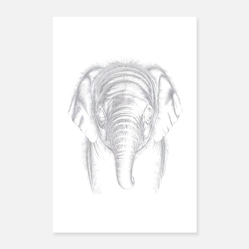 Tête d’éléphant Poster 40 x 60 cm