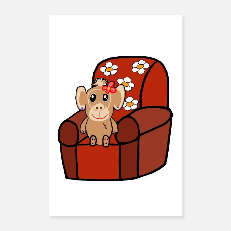Niedliches Affe Kinder Poster 40x60 cm