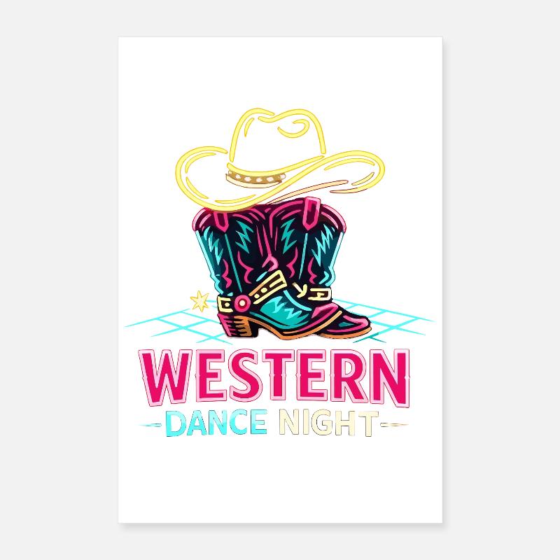 Soirée de danse occidentale Poster 40 x 60 cm