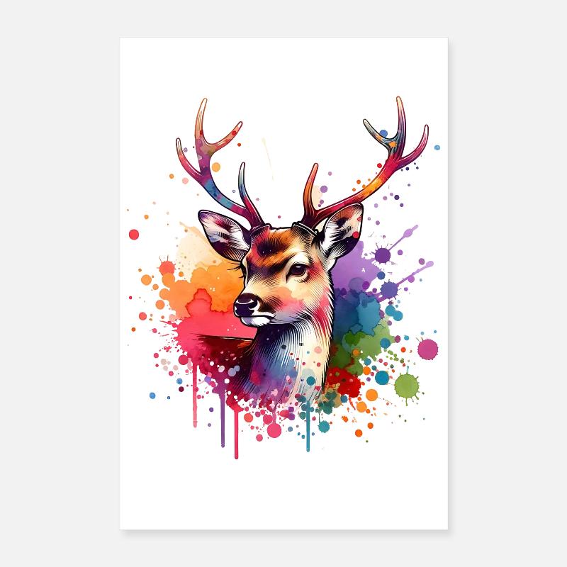 Weisswedelhirsch Geschenk Poster 40x60 cm