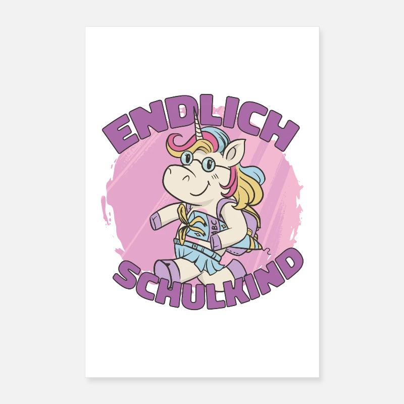Geschenk Einschulung Endlich Schulkind Poster 40x60 cm
