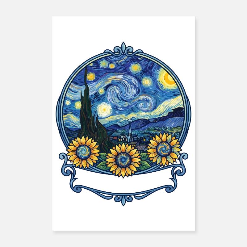 Let it Gogh Funny Vincent Van Gogh Sternennacht Poster 40x60 cm