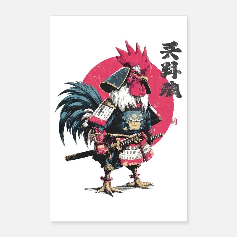 Rooster Samurai Armor Poster 16" x 24" (40x60 cm)