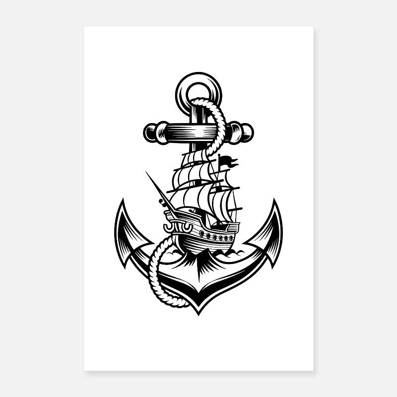  Maritimes Anker Motiv Mit Historischem Poster 40x60 cm