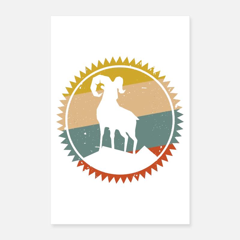 Desert Sunset Kamel Emblem Poster 40x60 cm