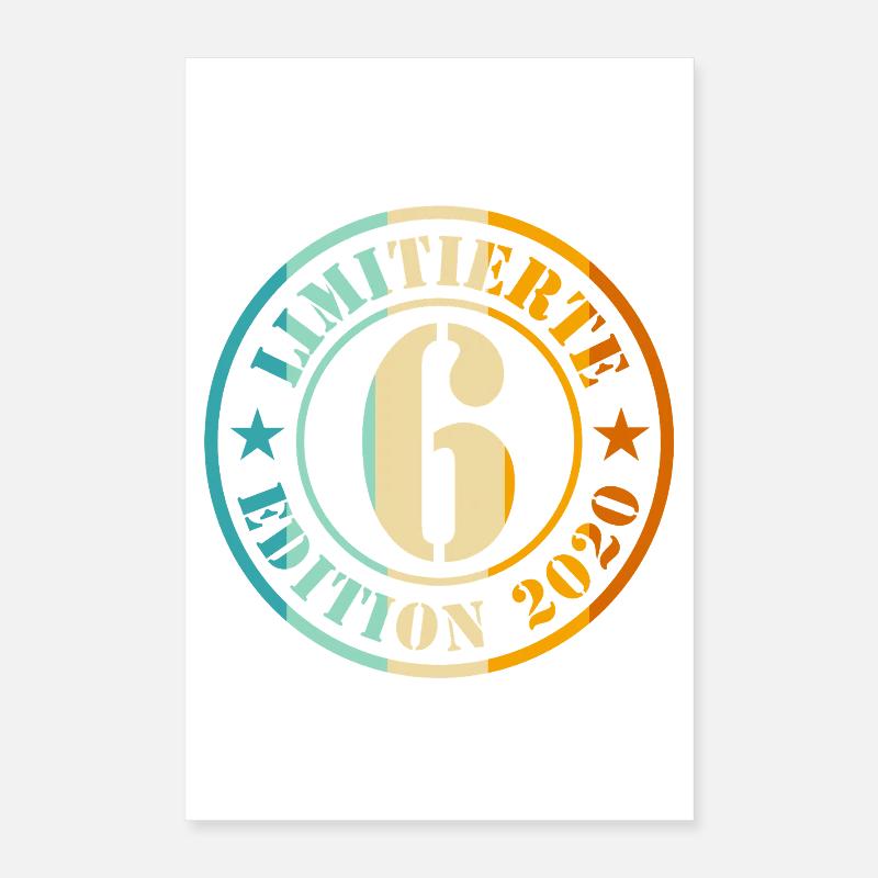 6. Geburtstag Junge Mädchen Poster 40x60 cm