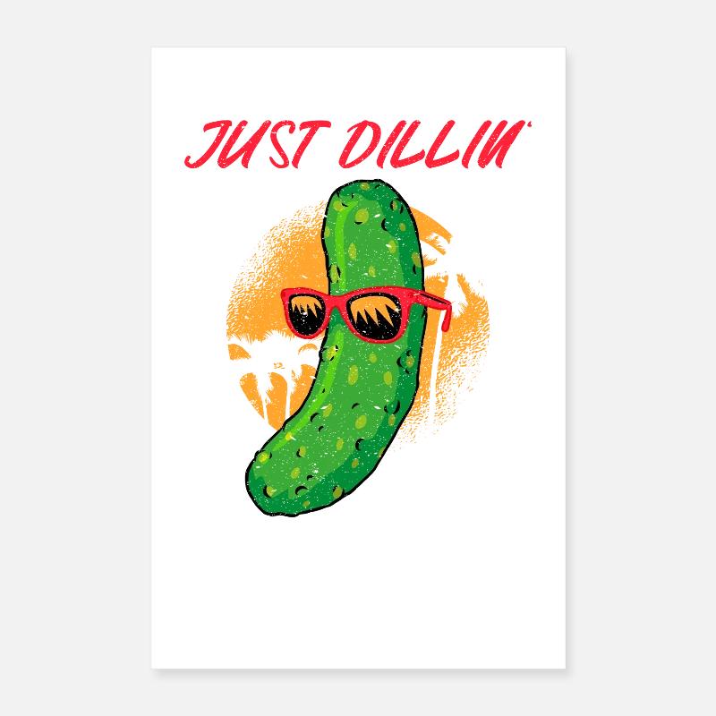 Juste Dillin Cool Concombre Chill Vintage Poster 40 x 60 cm