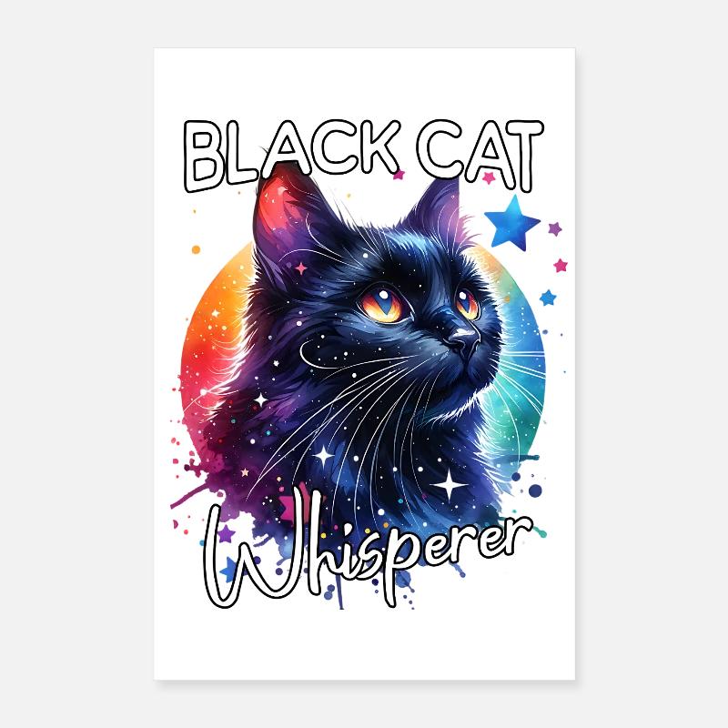Schwarze Katze Flüsterer Poster 40x60 cm