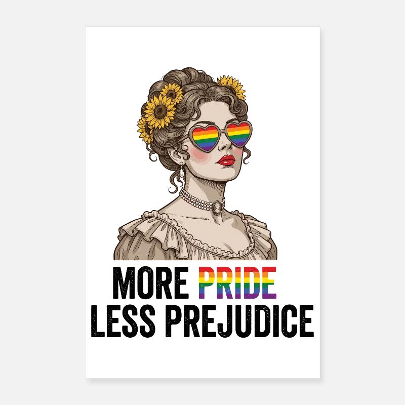 LGBTQ Pride Month - More Pride Less Prejudice Poster 16" x 24" (40x60 cm)