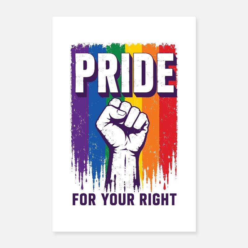Pride Regenbogen Rechte Statement Shirt Poster 40x60 cm