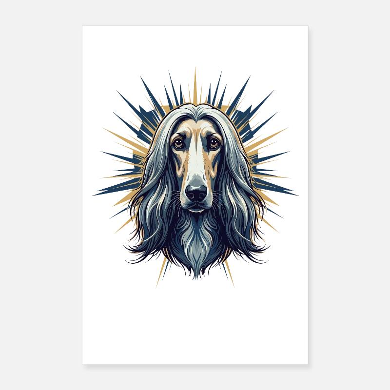 Borzoi Portrait mit Sonnenstrahlen Poster 40x60 cm