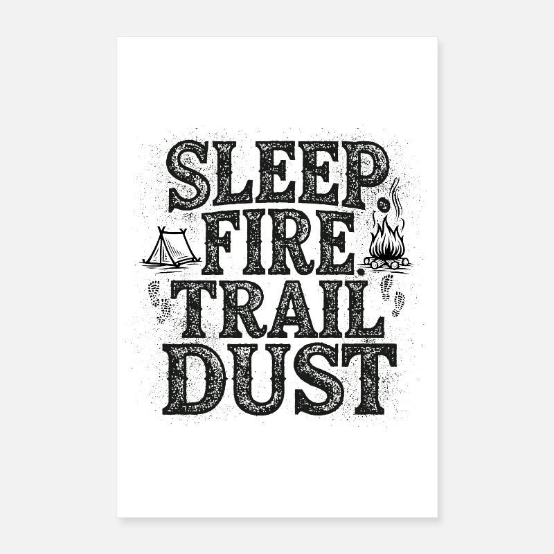 Manifeste Sleep Fire Trail Dust Minimalist Camper Poster 40 x 60 cm