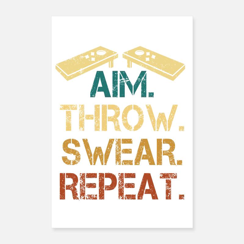 Aim Throw Wear Repeat Tee Poster 16" x 24" (40x60 cm)