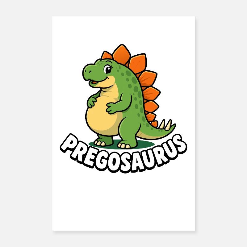 Schwangere Mutter Pregosaurus Dinosaurier Schwange Poster 40x60 cm