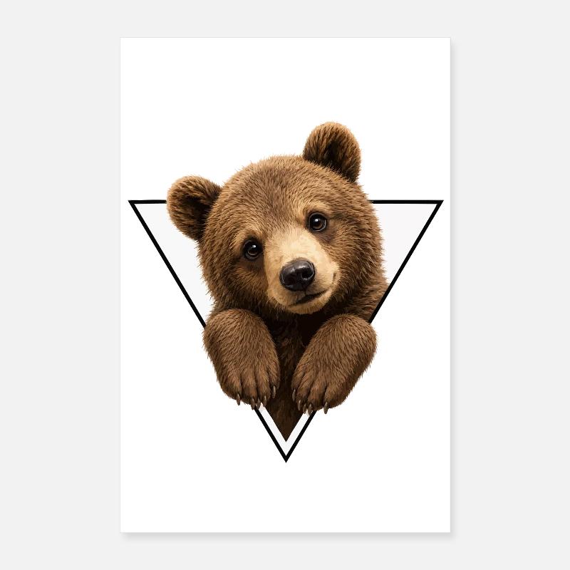 Bear cub in triangle Poster 16" x 24" (40x60 cm)