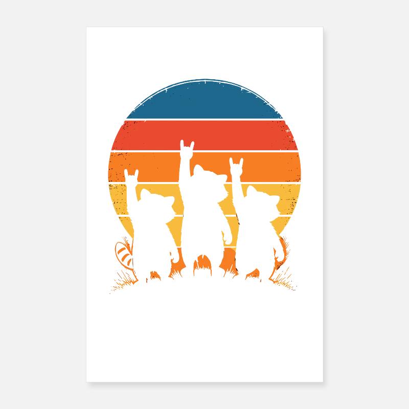 Sunset-Hunde Silhouette Punk Poster 40x60 cm