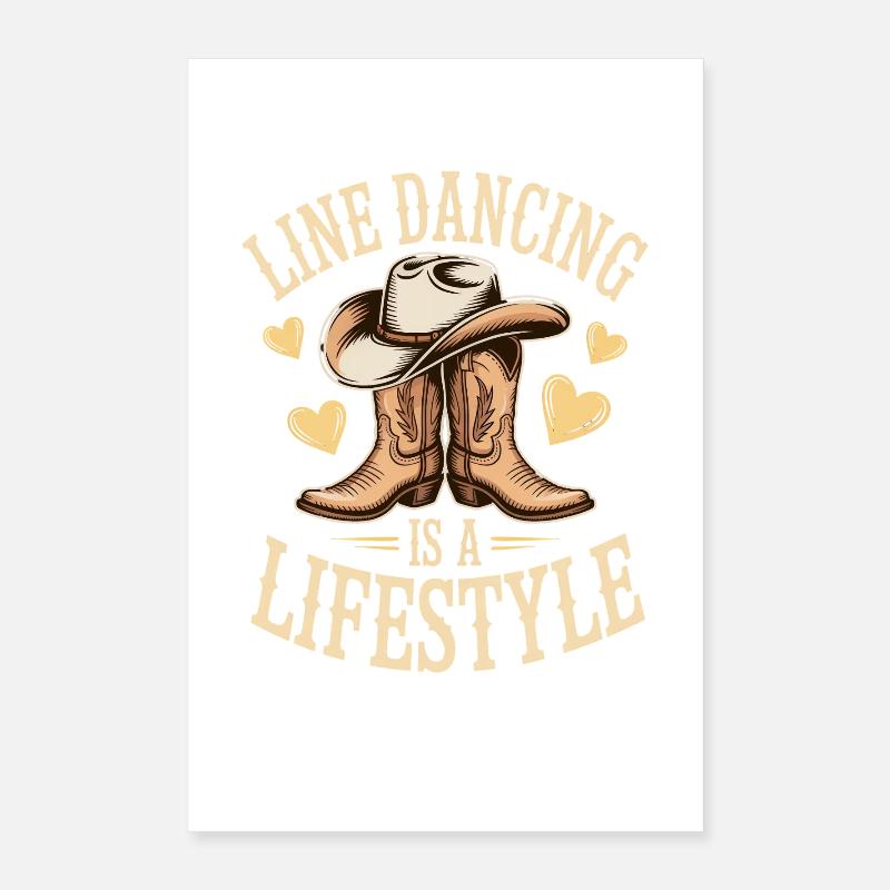 Line Dancing Line Dance Line Dancer Gift Poster 16" x 24" (40x60 cm)