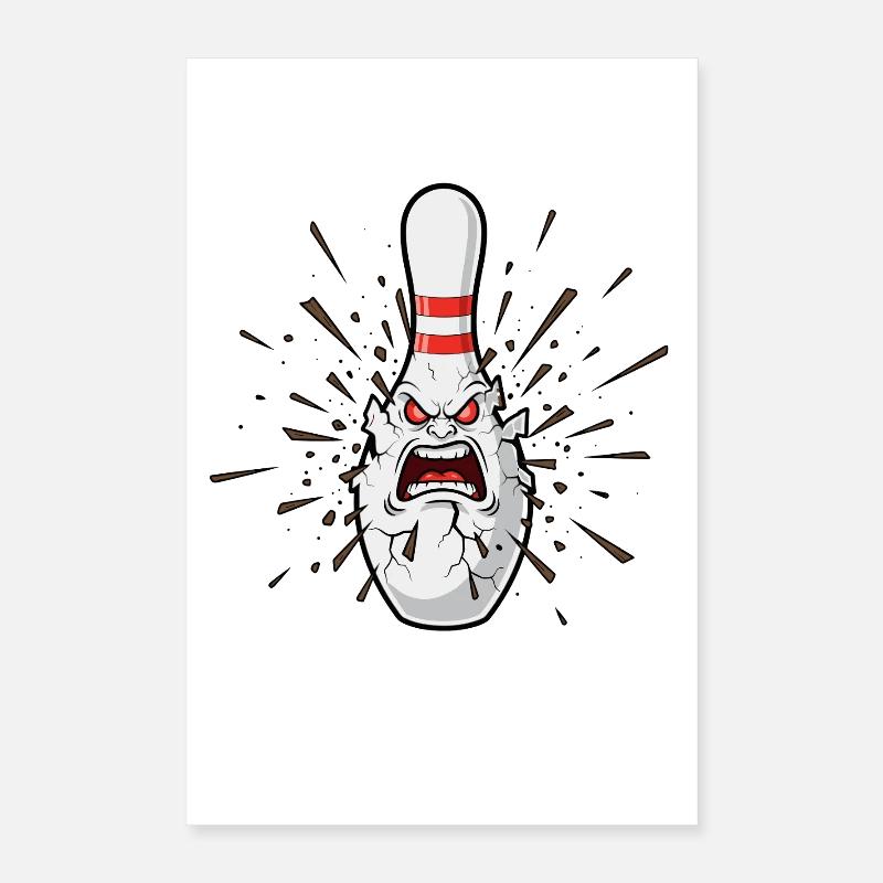 Wütender Bowlingpin Knall Poster 40x60 cm