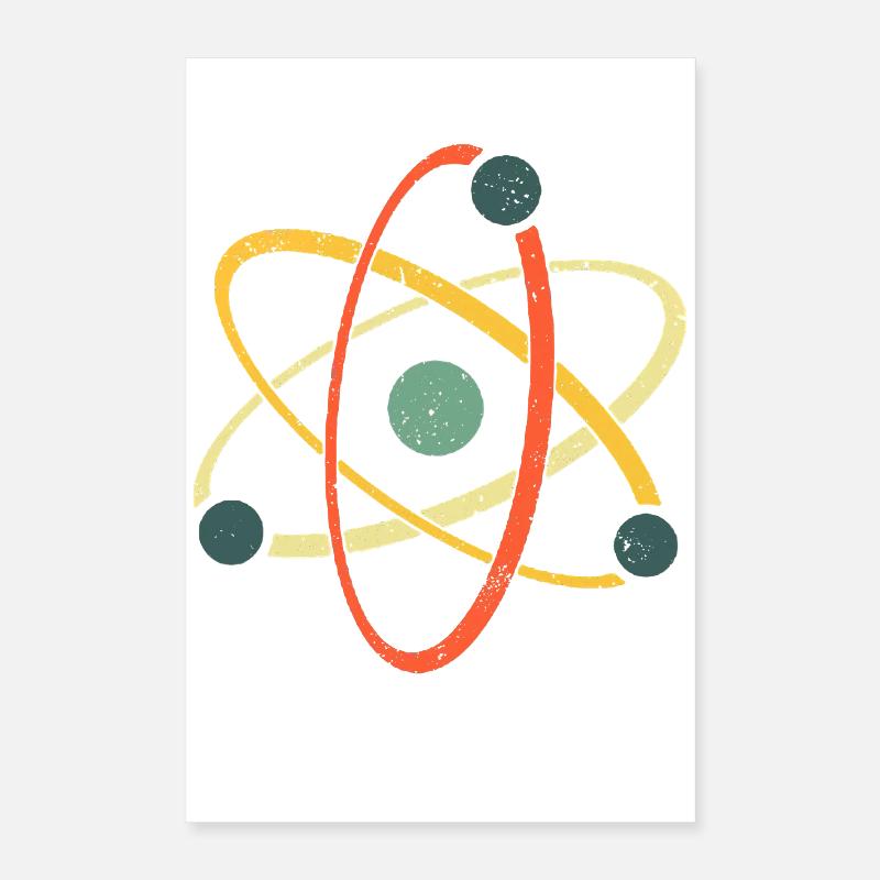 Cool Atom Art Biology Physics Chemistry Teacher  Poster 40x60 cm