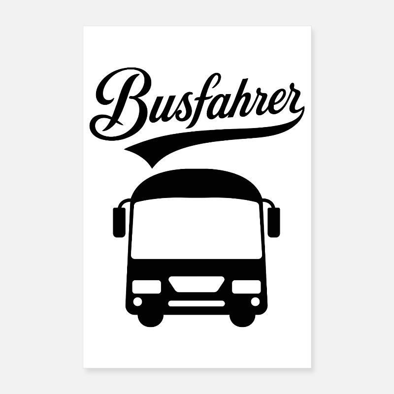 Occupation Bus Driver Text Design by Bus Poster 16" x 24" (40x60 cm)