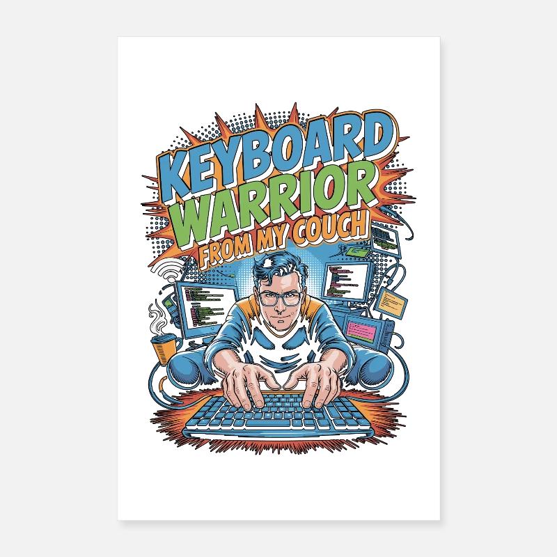 Remote Developer Keyboard Warrior Remote Coder Poster 40x60 cm