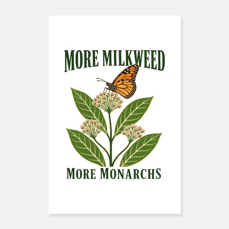 Plus d’asclépiades Plus de monarques Jardin des pollinisateurs Poster 40 x 60 cm