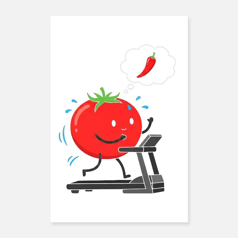 Tomate sur tapis de course Poster 40 x 60 cm