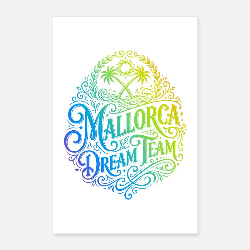 Mallorca Dream Team Colorée Poster 40 x 60 cm