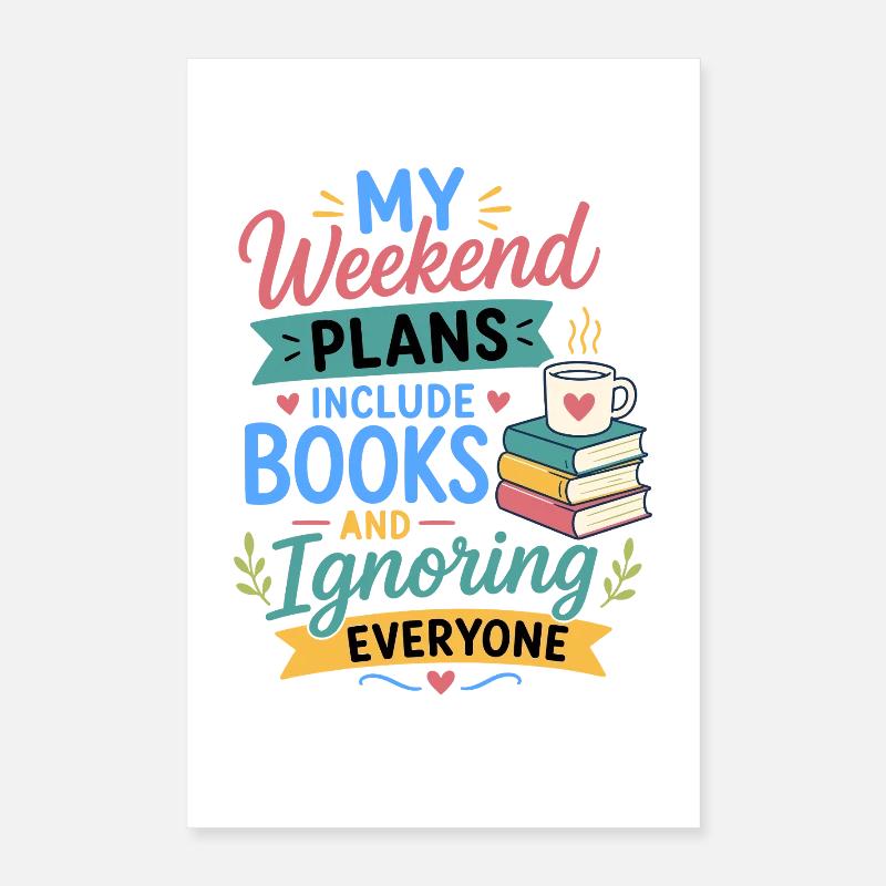 Lire des romans Fan de Lecture Conception Poster 40 x 60 cm