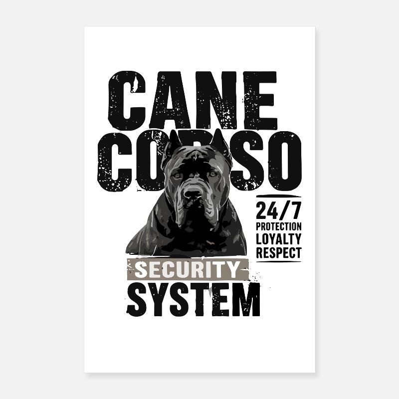 Cane Corso Security System 24 7 Protection Poster 16" x 24" (40x60 cm)