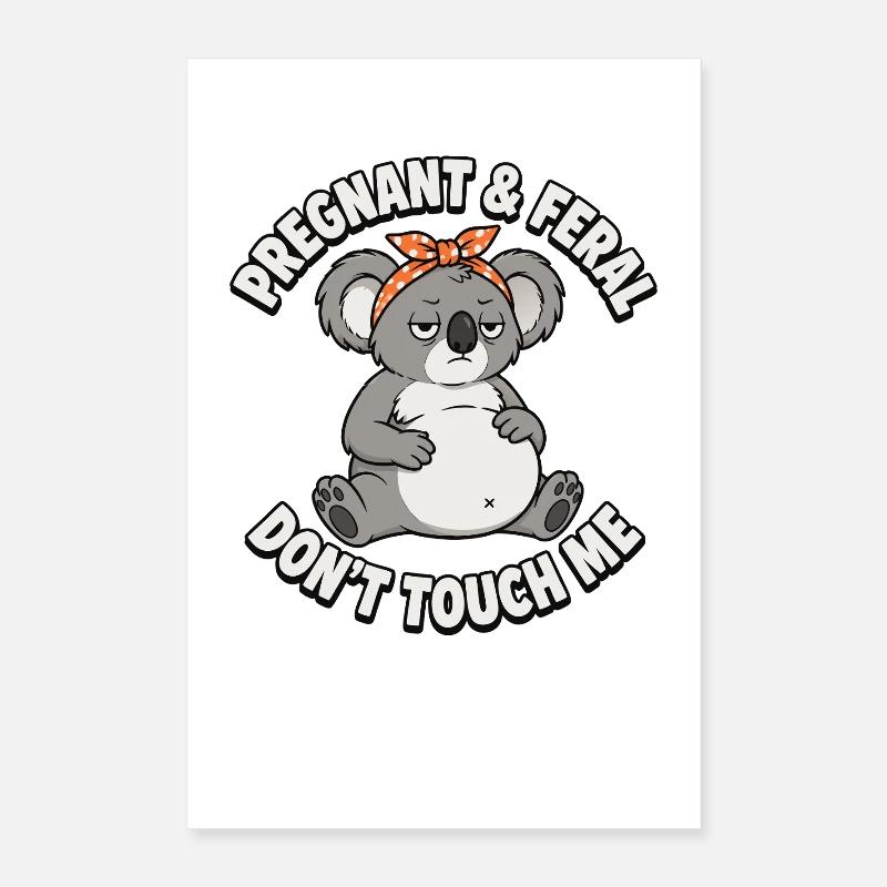 Gestation de koala sauvage et gestante : doigts Poster 40 x 60 cm