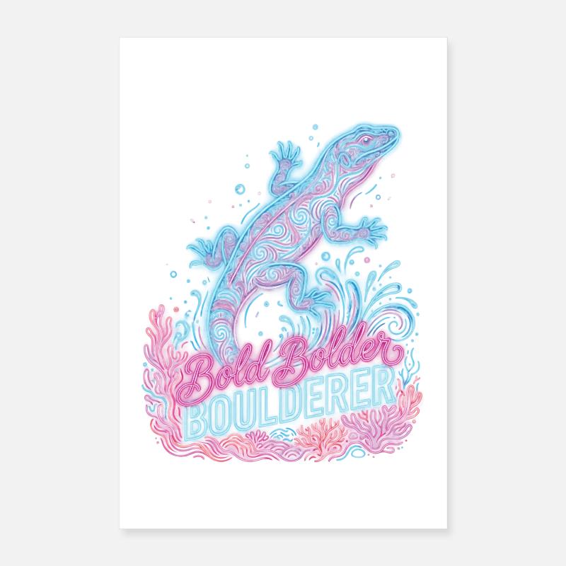 Bouldering Bold Bolder Boulderer Poster 40 x 60 cm