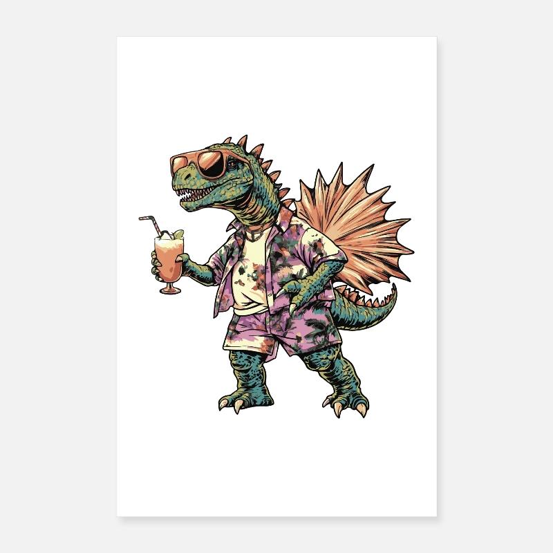 Dinosaurier stegosaurus Comic Sommer Poster 40x60 cm