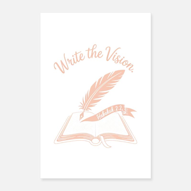 Write the Vision Open Book Feather Poster 16" x 24" (40x60 cm)
